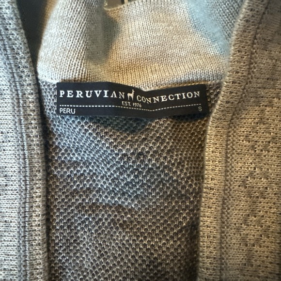 Peruvian Connection Open Front Cardigan Sweater Size Small Aztec Fall Brown - Picture 4 of 5